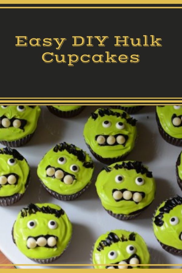 Easy DIY Incredible Hulk or Frankenstein cupcakes