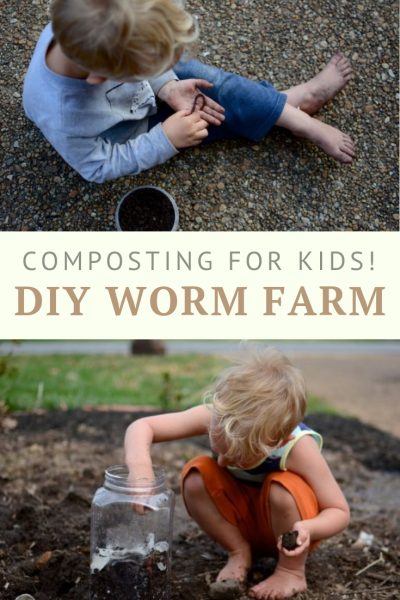 Composting with kids - easy DIY worm habitat 